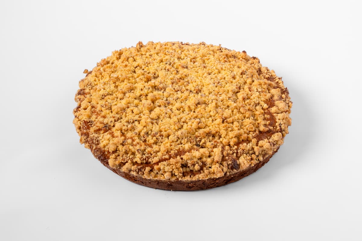 TARTA CRUMBLE DE COCO ,CARAMELO SALADO Y NUECES